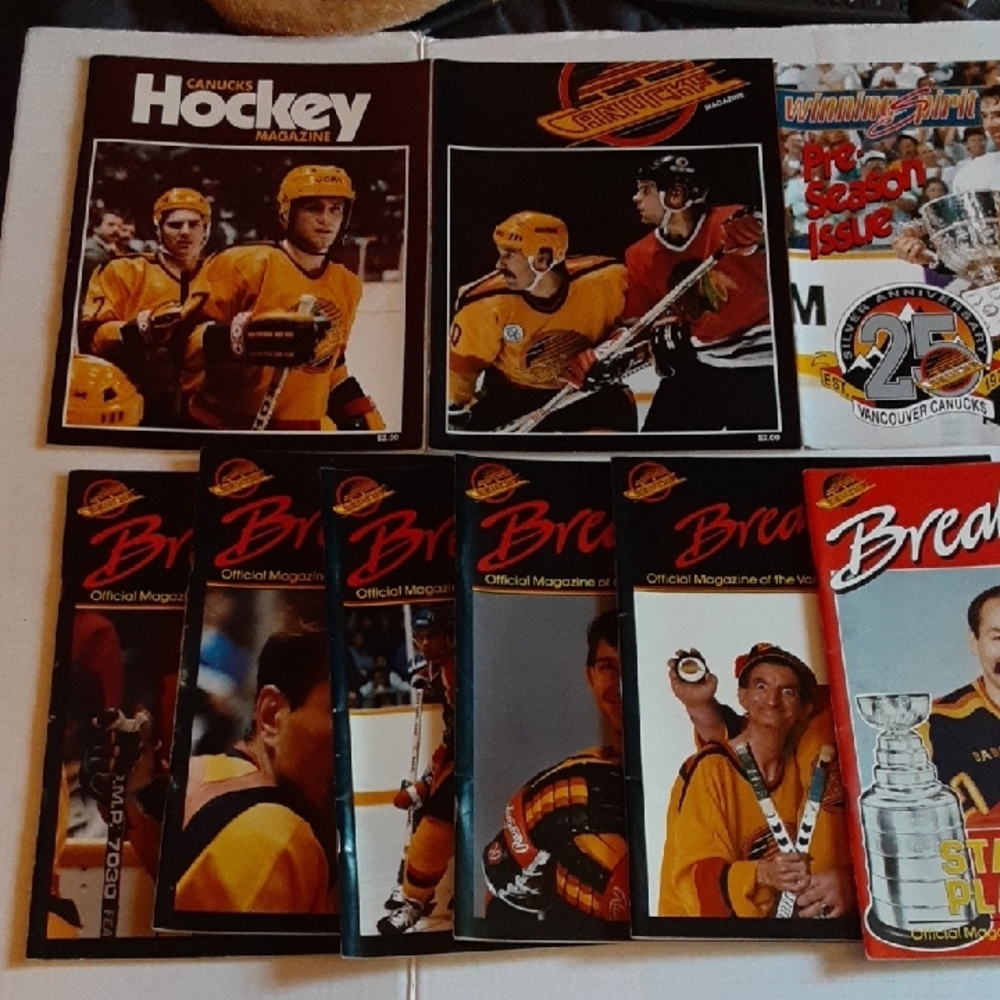 Vancouver Canucks NHL Hockey Programs Memorabilia Collection